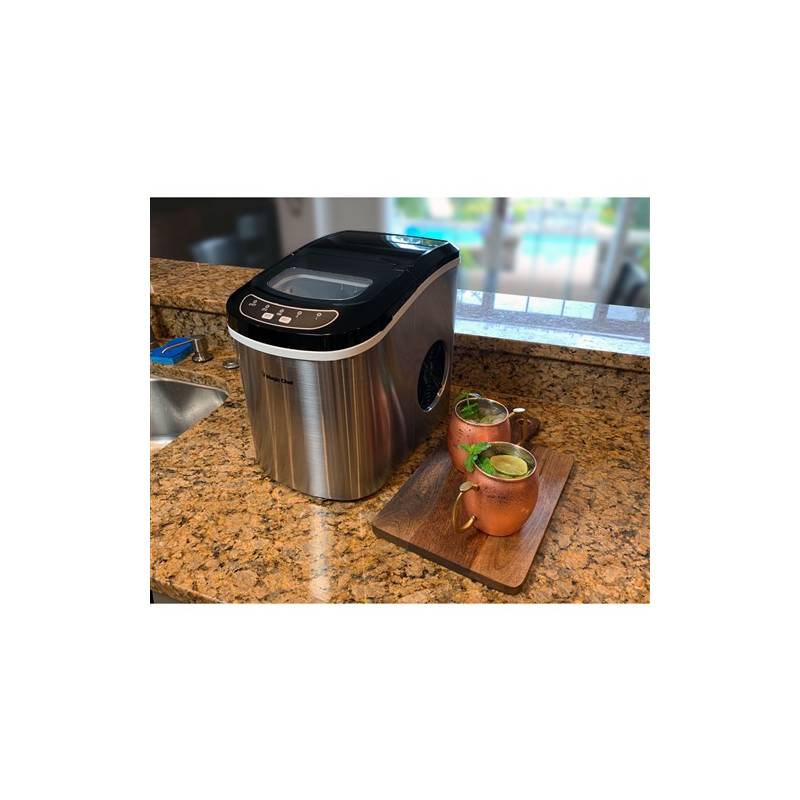 Magic Chef 27 lbs Portable Ice Maker Stainless MCIM22ST